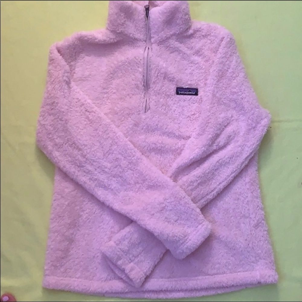 Pink fuzzy Patagonia pullover